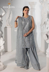 AJIZL-17 EMBROIDERED BOSKI SILK UNSTITCHED 3 PCS